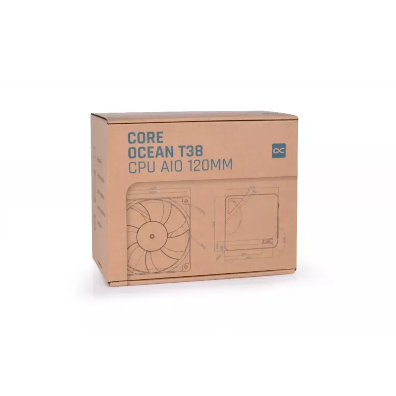 Conjunto de refrigeração líquida Alphacool T38 12 cm preto 2500 RPM hidráulico