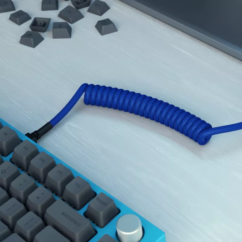 Cabo espiral USB GLORIOUS para teclados mecânicos, GMMK Cobalt Blue GLO-KB-ACC-CBL-COIL-CBLU