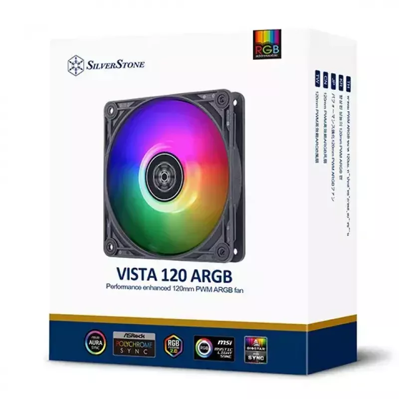 Ventoinha Silverstone VISTA 120 ARGB 12 cm preta 2000 RPM FDB