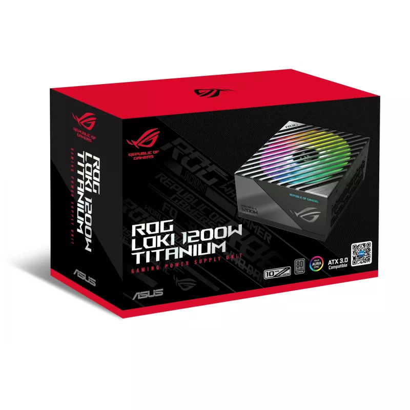 Fonte de alimentação ASUS ROG -LOKI-1200T-SFX-L-GAMING 1200 W 20+4 pin ATX preto, prateado