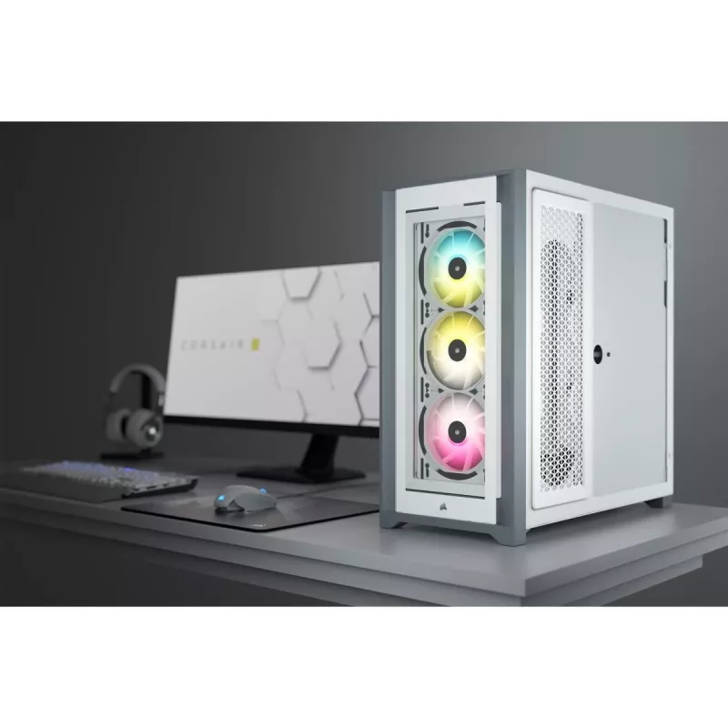 Caixa para PC CORSAIR iCUE 5000X RGB - Mid-Tower ATX com vidro temperado - branco