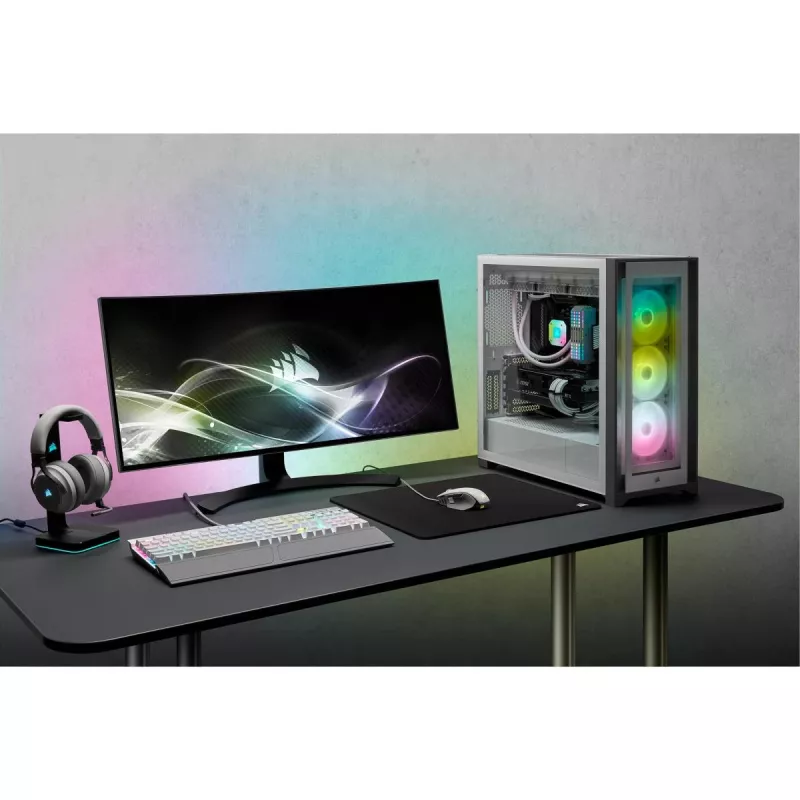 Caixa para PC CORSAIR iCUE 5000X RGB - Mid-Tower ATX com vidro temperado - branco