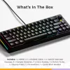 Glorious GMMK 3 65% teclado gaming personalizável GLO-KB-GMMK3-65-PB-FOX-W-BLK-US, pre-built, com fios, switches Fox, ANSI US, preto