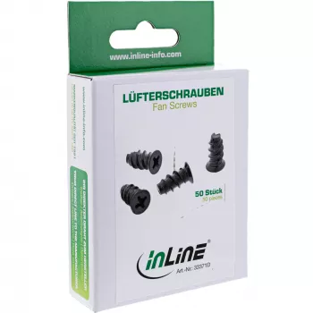 Parafusos para ventoinha InLine 5,0x10,0mm pretos 50 unid.