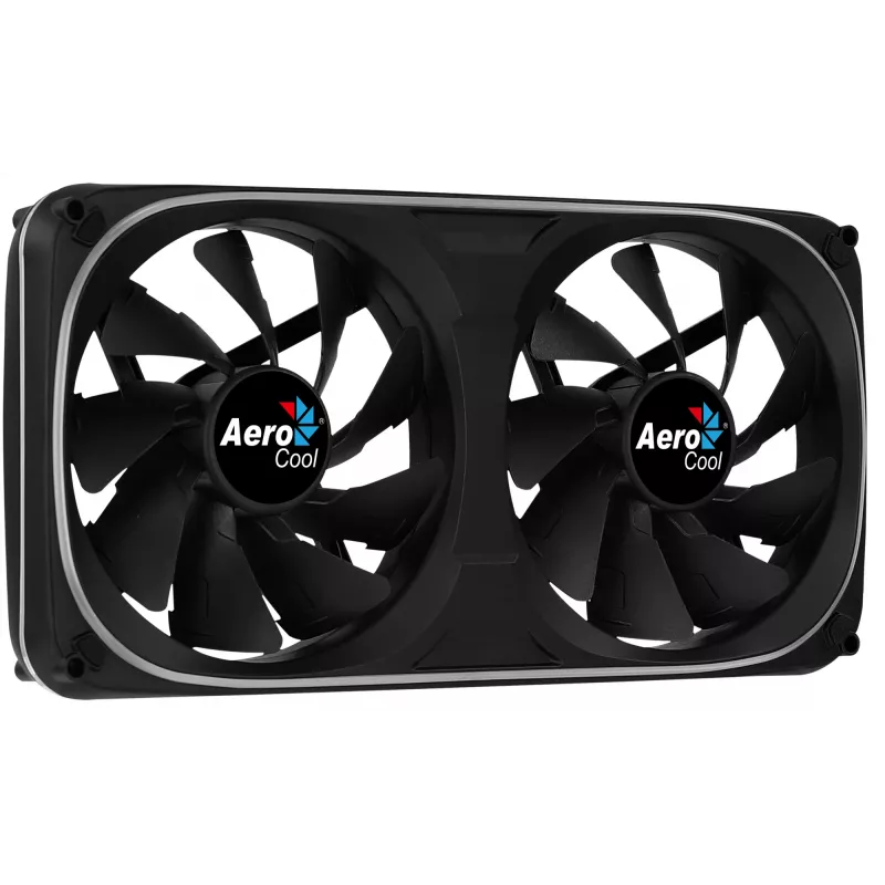 Ventoinha dupla Aerocool ASTRO24 PC 12cm ARGB LED suporte antivibração preto