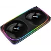 Ventoinha dupla Aerocool ASTRO24 PC 12cm ARGB LED suporte antivibração preto