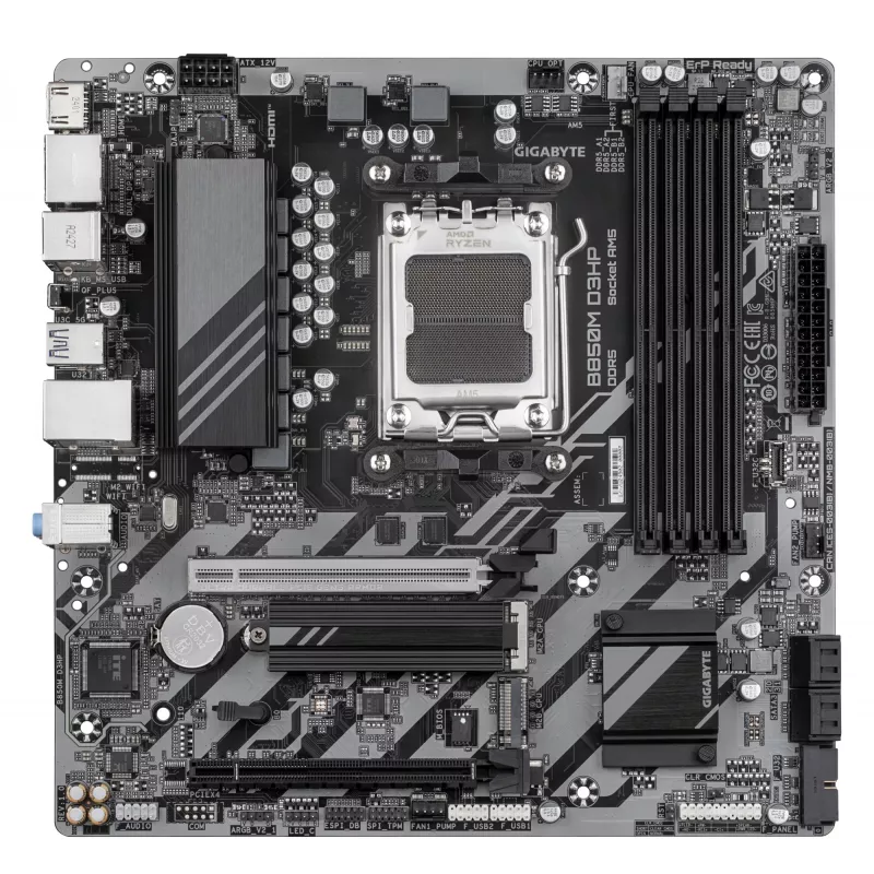 Placa-mãe GIGABYTE B850M D3HP, AMD B850, AM5, Micro ATX