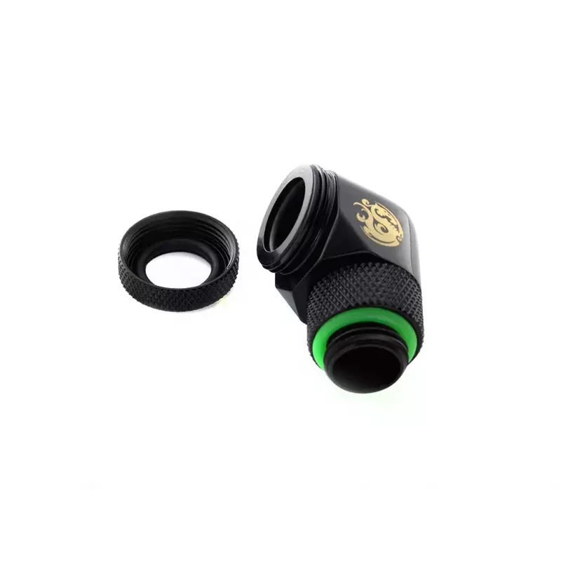 Conector para refrigeração líquida de CPU/GPU BitsPower BP-MBE90RML latão adaptador rotativo de 90° rosca de 1/4 polegadas preto