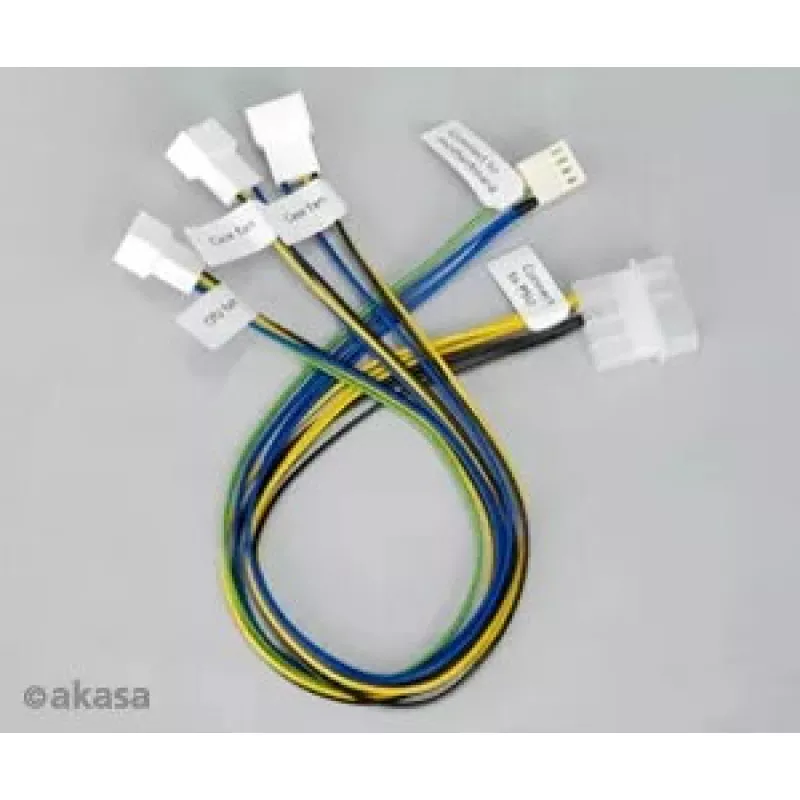 Cabo Akasa PWM-Splitter 4-Pin 2 vias AK-CB002-KT02 para alimentação de ventoinhas e sinal PWM