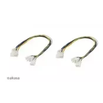 Cabo Akasa PWM-Splitter 4-Pin 2 vias AK-CB002-KT02 para alimentação de ventoinhas e sinal PWM