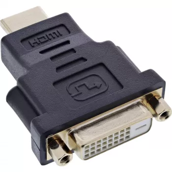 Adaptador InLine HDMI para DVI ficha / conector fêmea 24+1 dourado, 4K2K