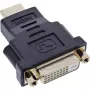 Adaptador InLine HDMI para DVI ficha / conector fêmea 24+1 dourado, 4K2K