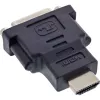 Adaptador InLine HDMI para DVI ficha / conector fêmea 24+1 dourado, 4K2K