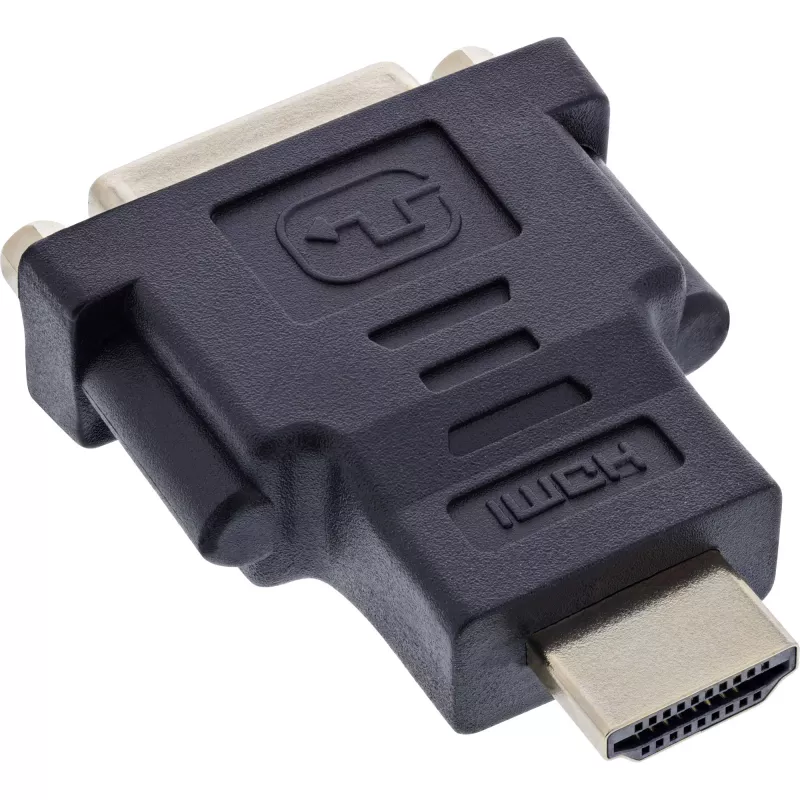 Adaptador InLine HDMI para DVI ficha / conector fêmea 24+1 dourado, 4K2K