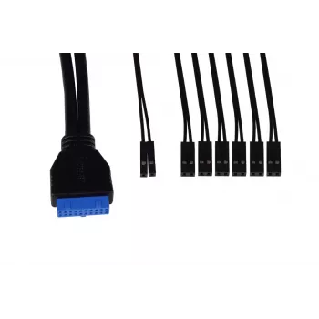 Alphacool ES painel E/S frontal com USB 3.0 e conjunto de cabos para caixas de servidor (25057)