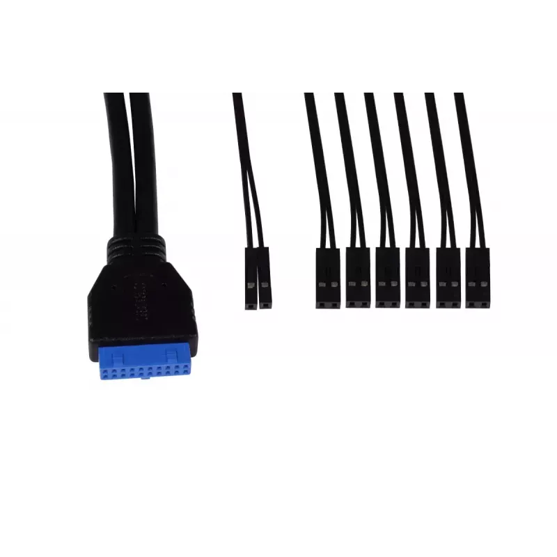 Alphacool ES painel E/S frontal com USB 3.0 e conjunto de cabos para caixas de servidor (25057)