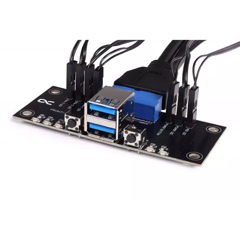 Alphacool ES painel E/S frontal com USB 3.0 e conjunto de cabos para caixas de servidor (25057)
