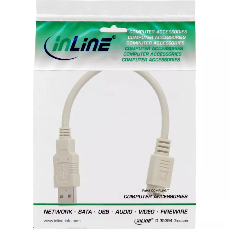 Cabo adaptador USB USB Type-A macho / PS/2 fêmea InLine 33102