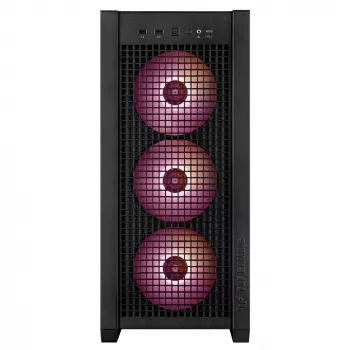 Caixa de PC ASUS TUF Gaming GT302 ARGB Midi Tower preto — vidro temperado, 3x140mm frente + 1x140mm traseira, USB-C