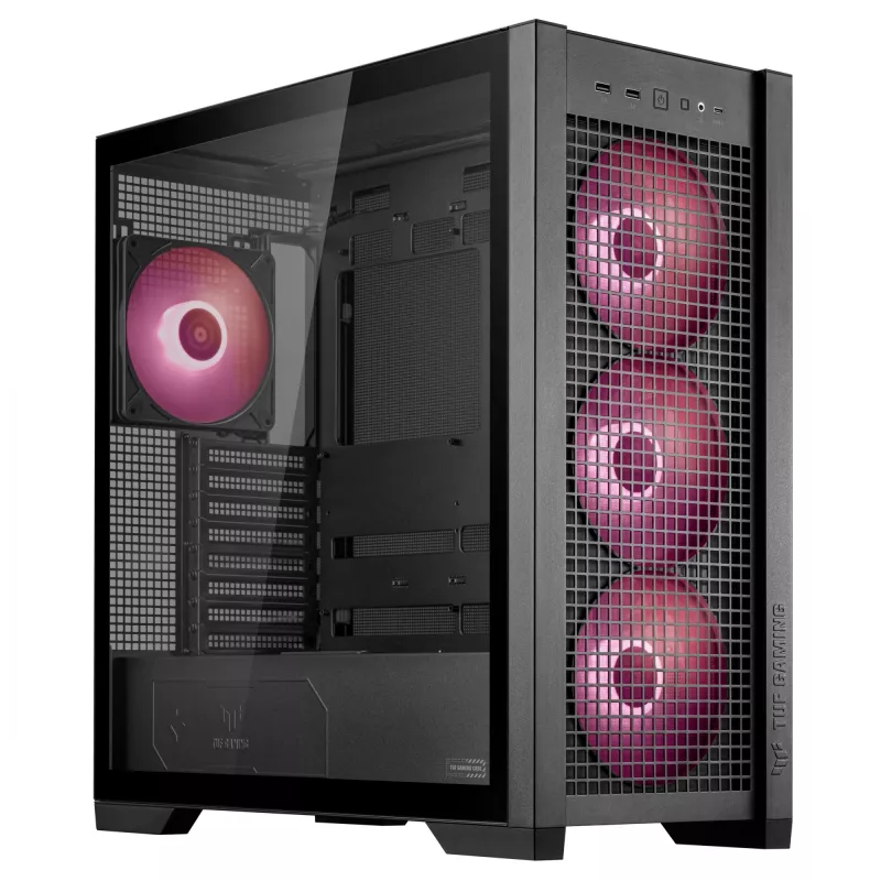 ASUS TUF Gaming GT302 ARGB 90DC00I0-B19000 caixa de PC Midi Tower, E-ATX, vidro temperado, 4 ventoinhas ARGB de 120 mm, preta