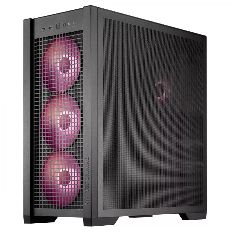 ASUS TUF Gaming GT302 ARGB 90DC00I0-B19000 caixa de PC Midi Tower, E-ATX, vidro temperado, 4 ventoinhas ARGB de 120 mm, preta