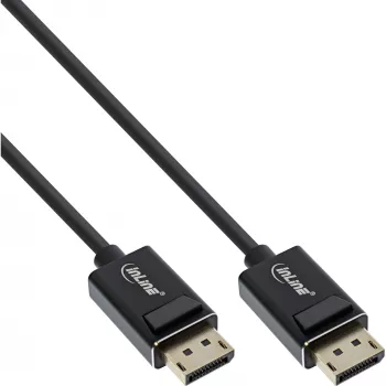 InLine cabo DisplayPort 2.0, 8K4K UHBR, preto, contactos dourados, 3m