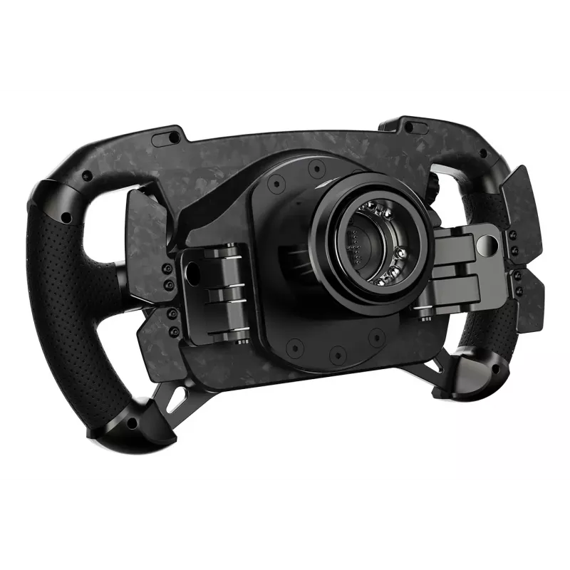 Volante Moza Racing GS V2P, volante, com fios e sem fios, preto, plástico reforçado com fibra de carbono (CFK), fibra de carbono, pele, microfibra, engate rápido, bateria
