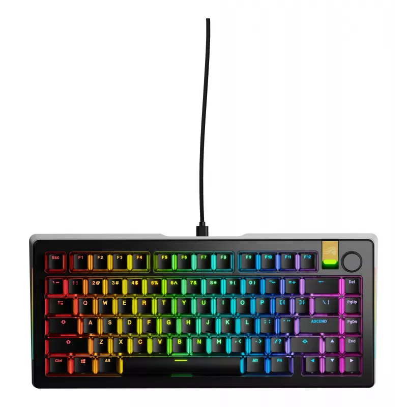 Teclado mecânico Gaming GLORIOUS GMMK 3 PRO HE 75%, com fios, USB, QWERTY, RGB, Preto