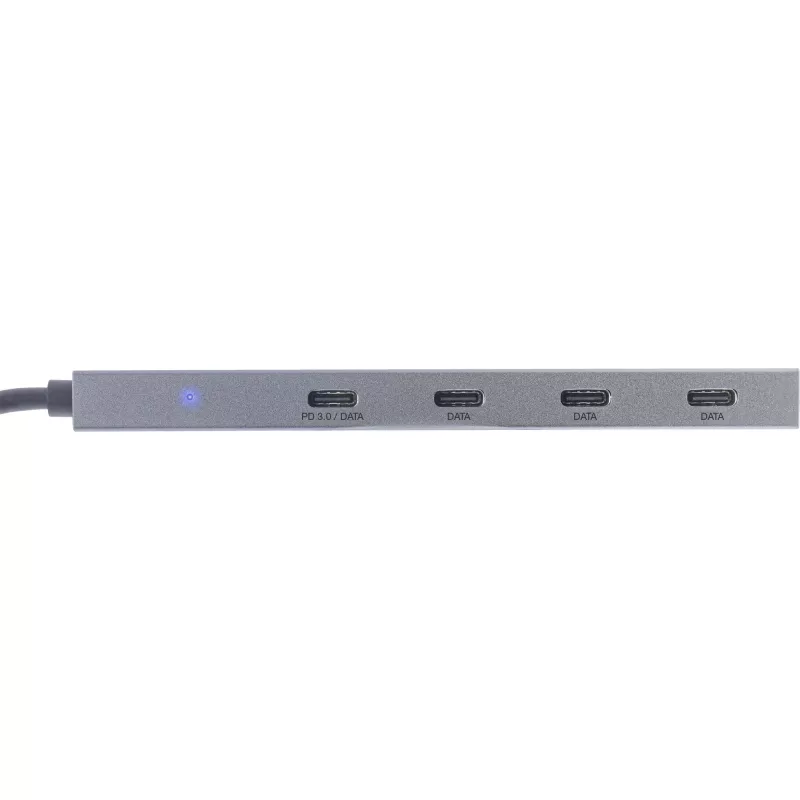 Hub USB 3.2 Gen.2 InLine (10 Gb/s), 4 portas USB-C, OTG, caixa de alumínio