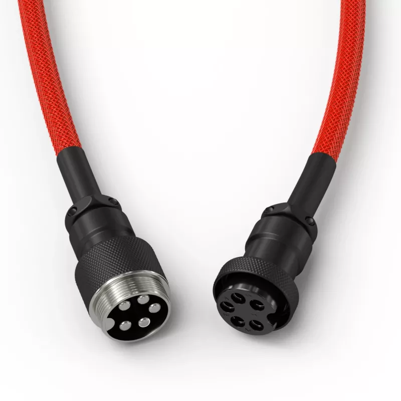 Cabo USB espiral GLORIOUS para GMMK Crimson Red — cabo de teclado removível, design em espiral