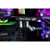 Racor EKWB HDC 14 — latão, acabamento titânio, altura 15 mm, Ø tubo interior 14 mm