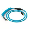 Cabo espiral USB GLORIOUS GMMK Electric Blue — cabo de teclado removível, fichas em ângulo reto