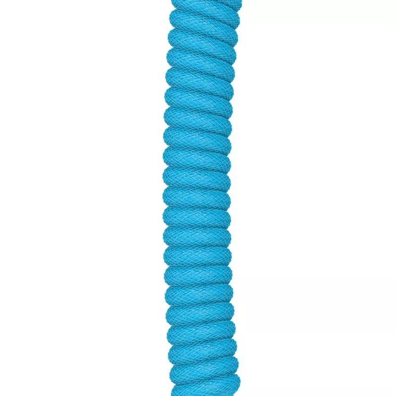 Cabo espiral USB GLORIOUS GMMK Electric Blue — cabo de teclado removível, fichas em ângulo reto