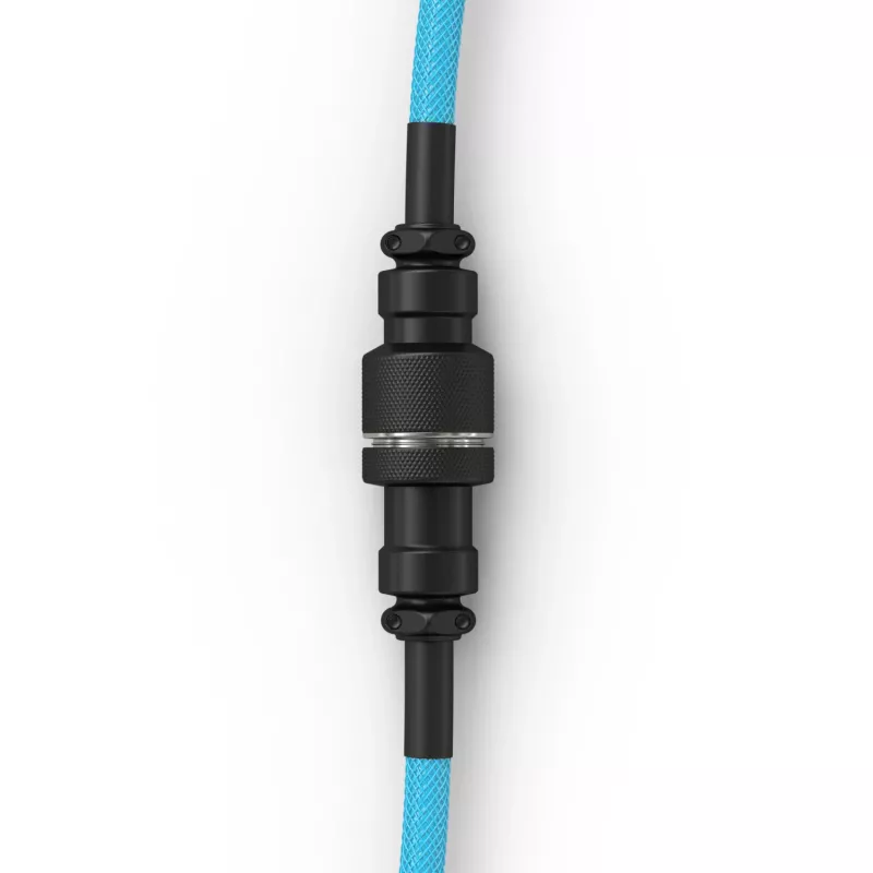 Cabo espiral USB GLORIOUS GMMK Electric Blue — cabo de teclado removível, fichas em ângulo reto