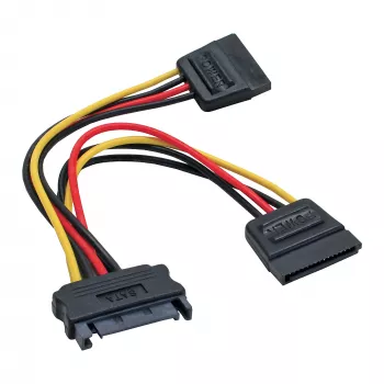 Cabo de alimentação SATA em Y InLine conector fêmea SATA / 2x conector macho SATA 0,15 m