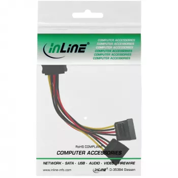 Cabo de alimentação SATA em Y InLine conector fêmea SATA / 2x conector macho SATA 0,15 m
