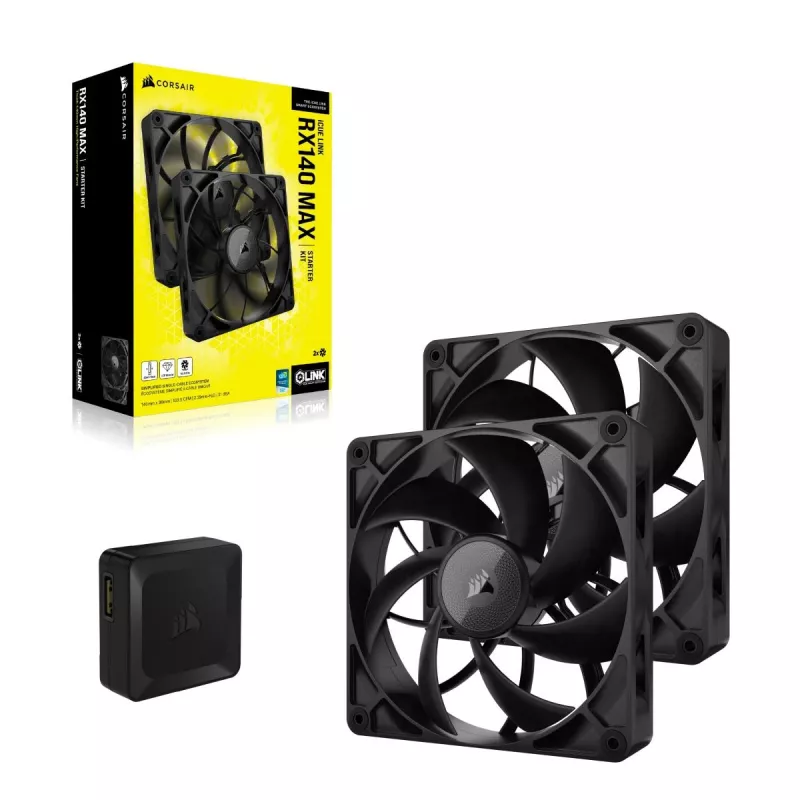 Ventoinha Corsair iCUE LINK RX140 MAX 14 cm preto 300-1600 rpm