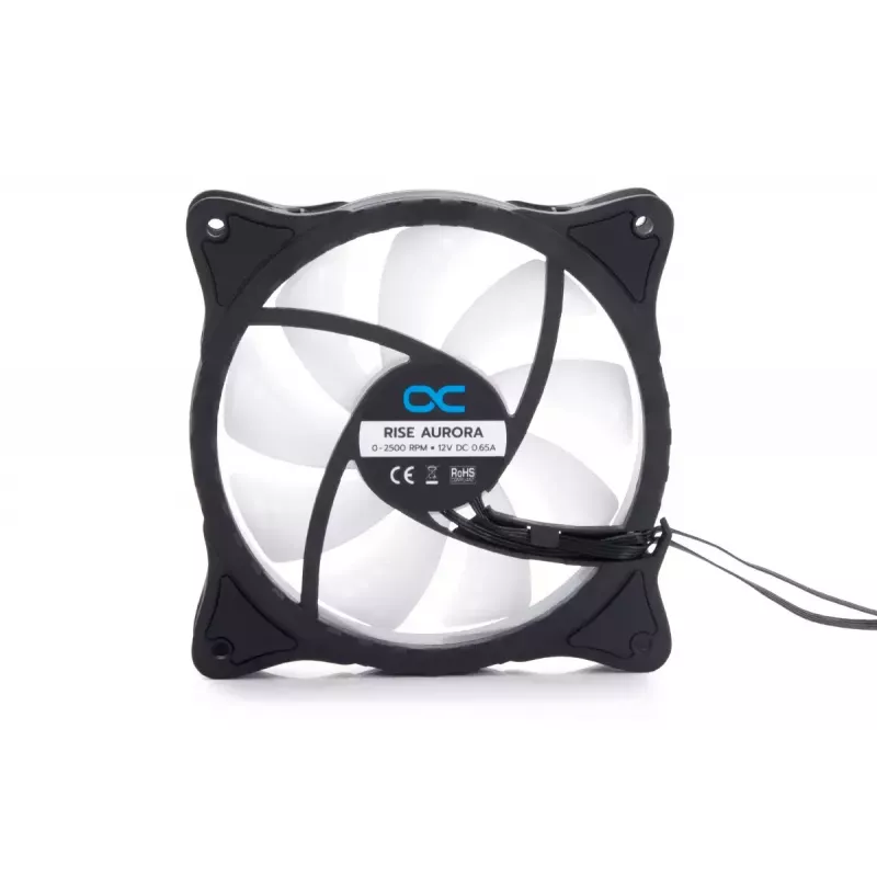 Alphacool 24836 Rise Aurora ventoinha PWM para caixa, 120 mm (120x120x25 mm), preta