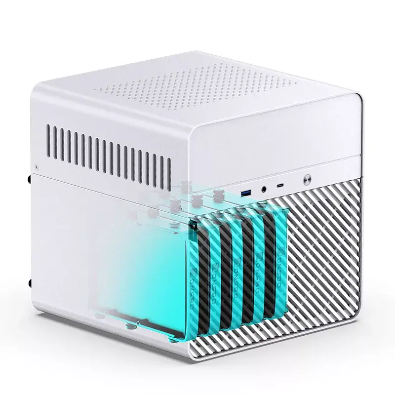 Jonsbo N2 caixa NAS Mini-ITX, cubo, alumínio/aço, branca