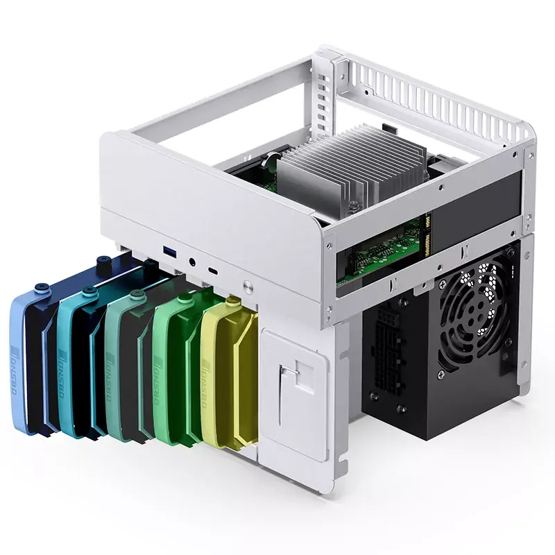 Jonsbo N2 caixa NAS Mini-ITX, cubo, alumínio/aço, branca