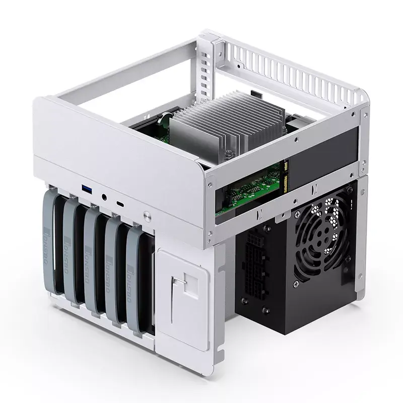 Jonsbo N2 caixa NAS Mini-ITX, cubo, alumínio/aço, branca