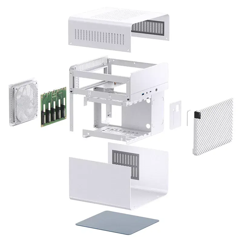 Jonsbo N2 caixa NAS Mini-ITX, cubo, alumínio/aço, branca