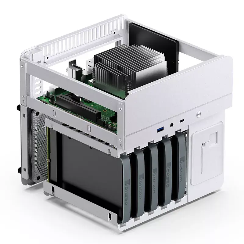 Jonsbo N2 caixa NAS Mini-ITX, cubo, alumínio/aço, branca