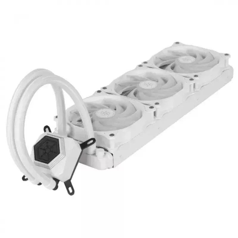 SilverStone SST-PF360W-ARGB-V2 Permafrost PF360-ARGB V2 refrigeração líquida AIO, 360 mm, com controlador RGB, branca