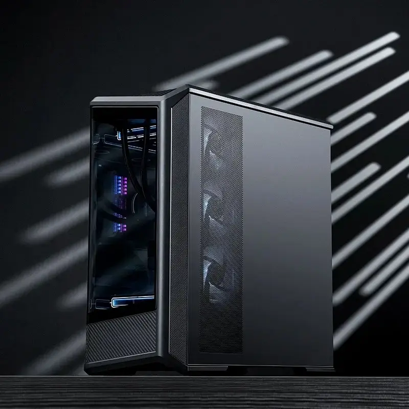 Caixa de computador Jonsbo D400 Midi Tower ATX Tempered Glass – preto