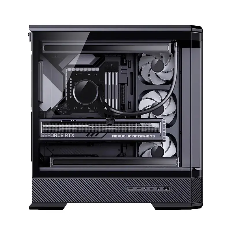 Caixa de computador Jonsbo D400 Midi Tower ATX Tempered Glass – preto