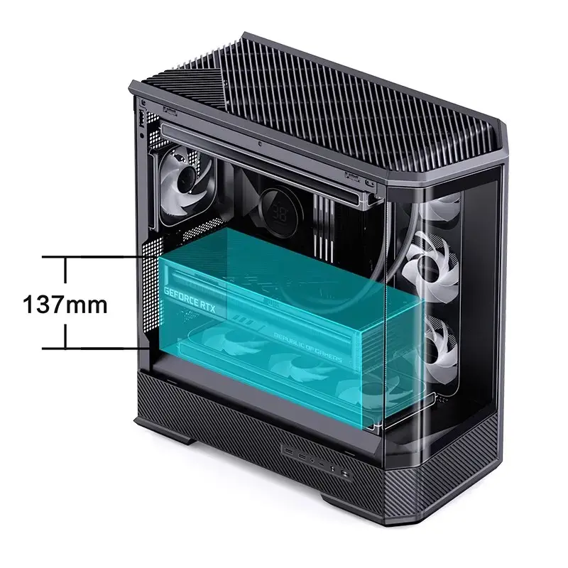 Caixa de computador Jonsbo D400 Midi Tower ATX Tempered Glass – preto
