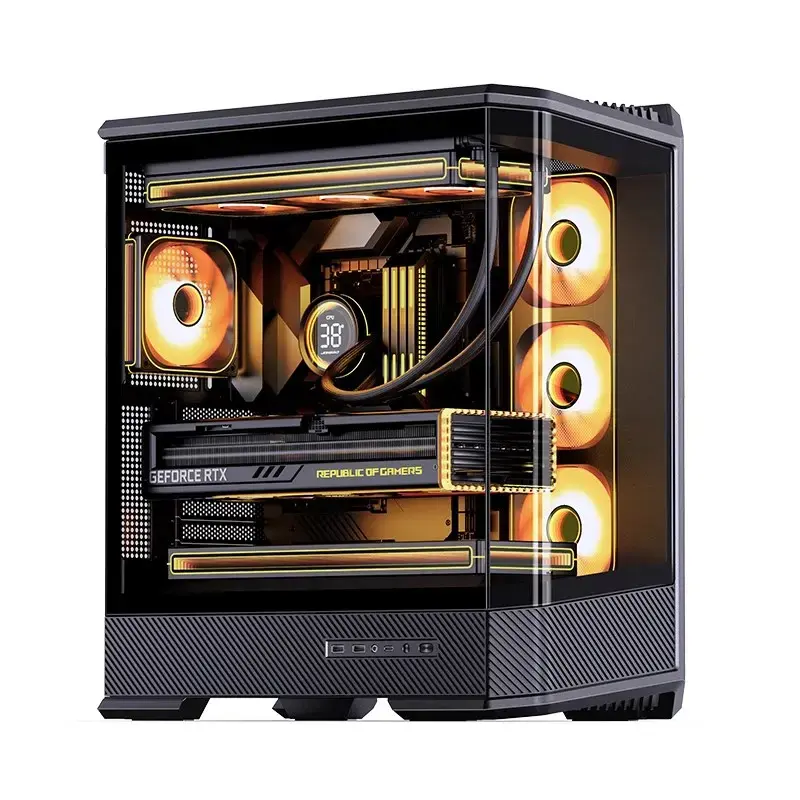 Caixa de computador Jonsbo D400 Midi Tower ATX Tempered Glass – preto