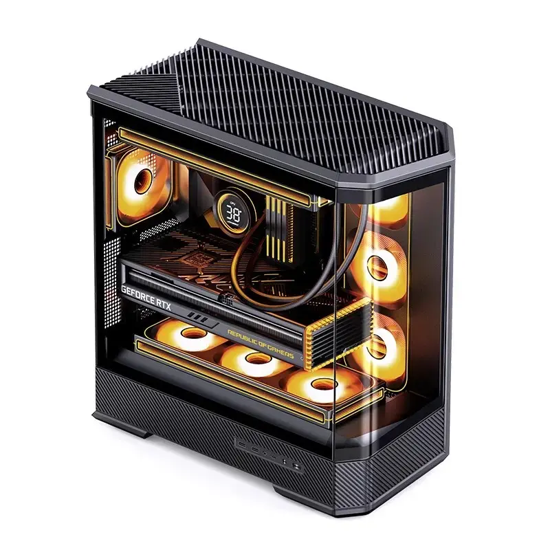 Caixa de computador Jonsbo D400 Midi Tower ATX Tempered Glass – preto