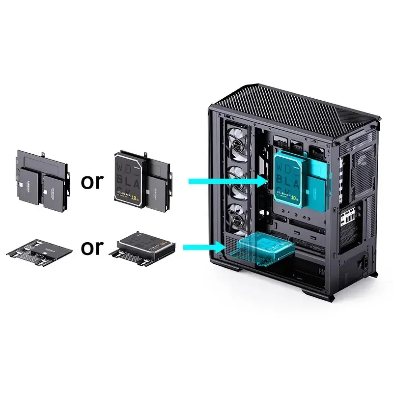 Caixa de computador Jonsbo D400 Midi Tower ATX Tempered Glass – preto